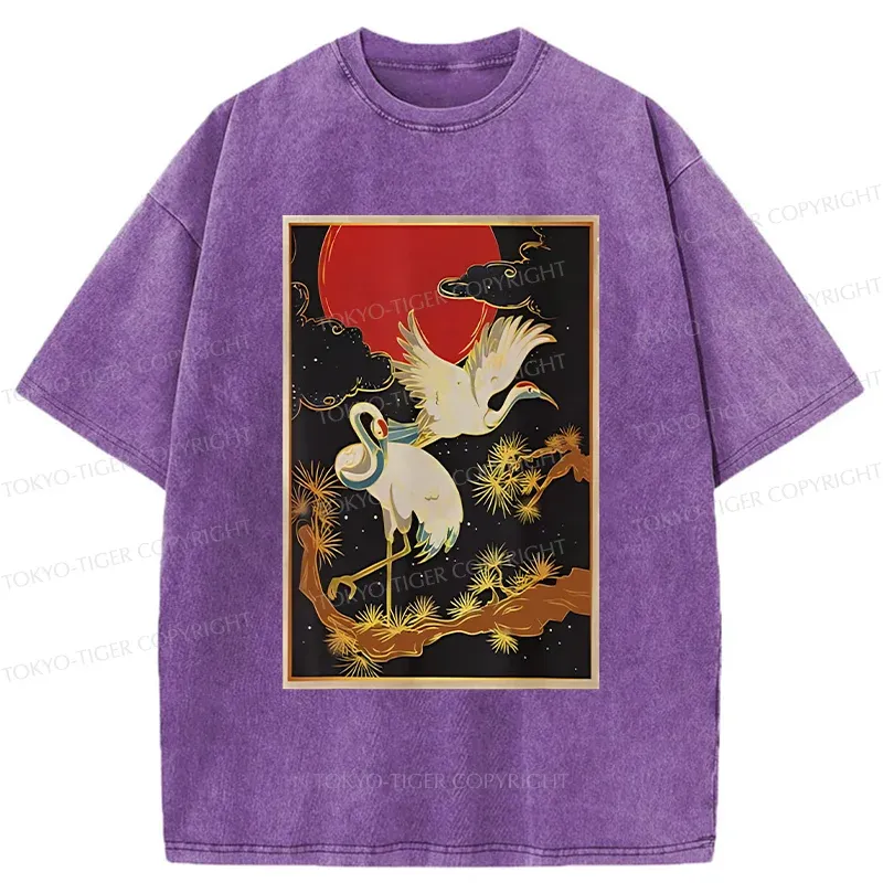 Tokyo-Tiger Vintage Japanese Crane Washed T-Shirt