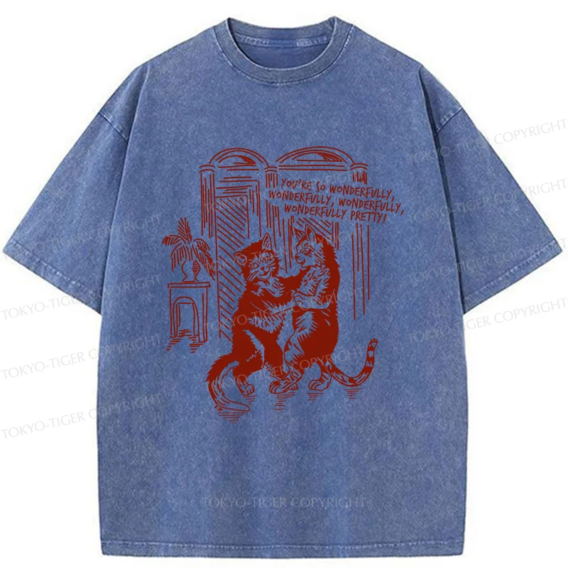 Tokyo-Tiger Dancing Cats Washed T-Shirt