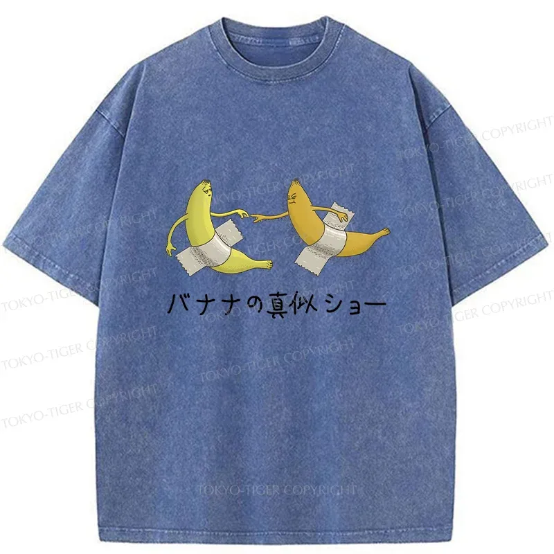 Tokyo-Tiger Banana Imitation Show Washed T-Shirt