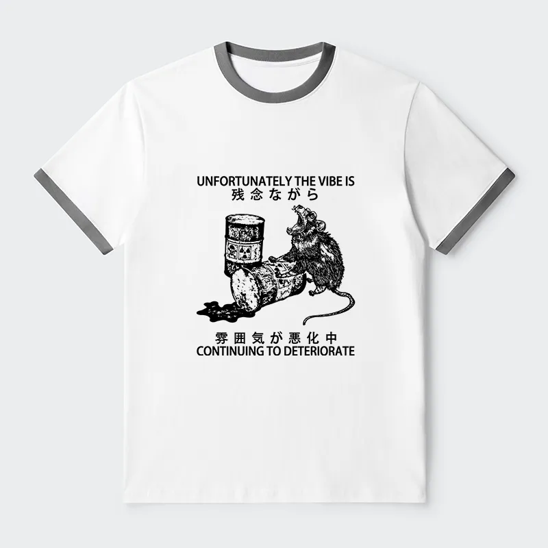 Tokyo-Tiger The Vibe Is Continuing To Deteriorate Contrast Trim T-Shirt