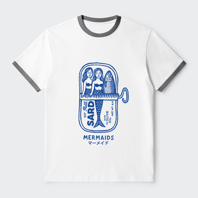 Tokyo-Tiger Mermaid Can Contrast Trim T-Shirt