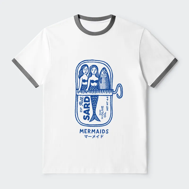 Tokyo-Tiger Mermaid Can Contrast Trim T-Shirt
