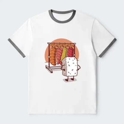 Tokyo-Tiger Which One Should I Wear Today Contrast Trim T-Shirt