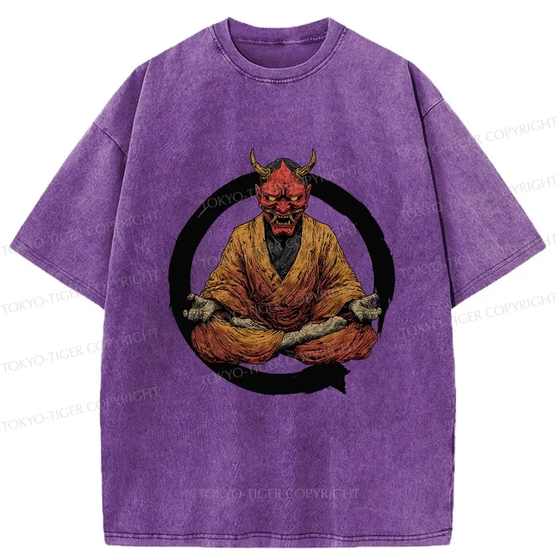 Tokyo-Tiger Zen Japanese Yokai Washed T-Shirt