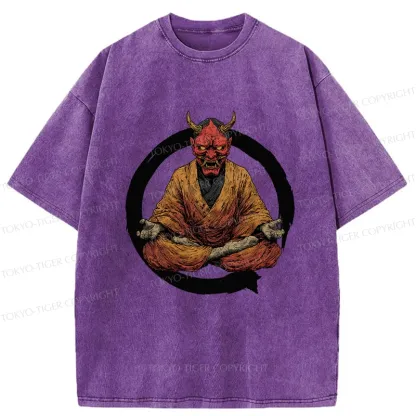 Tokyo-Tiger Zen Japanese Yokai Washed T-Shirt