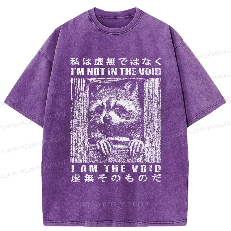 Tokyo-Tiger I Am The Void Funny Raccoon Washed T-Shirt