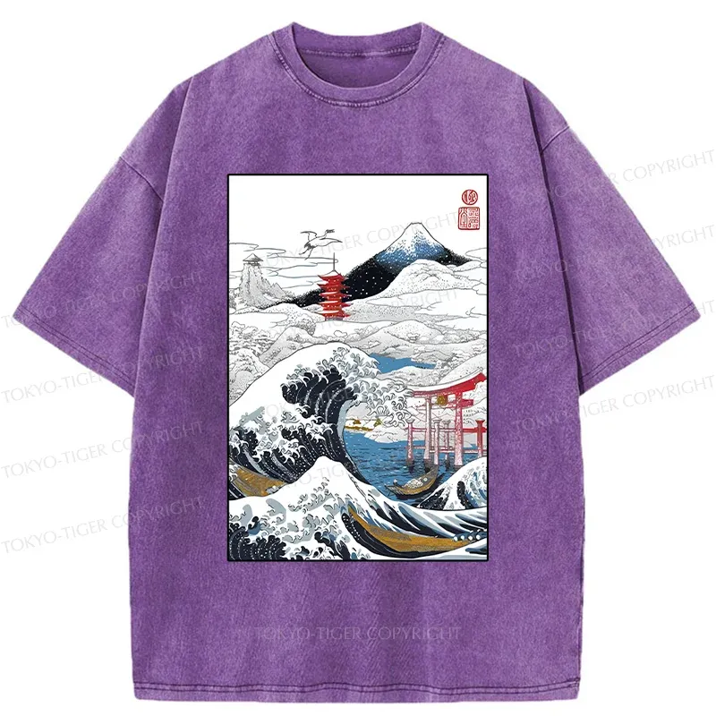 Tokyo-Tiger Snowy Japan Washed T-Shirt