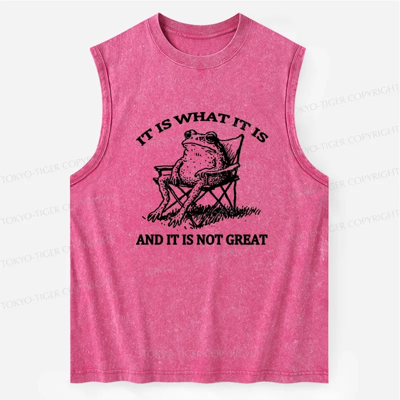 Tokyo-Tiger Resting Frog Funny Washed Tank