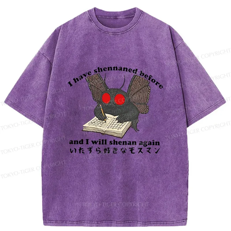 Tokyo-Tiger Mothman Writing Notes Washed T-Shirt