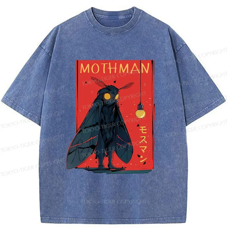 Tokyo-Tiger Mothman Chasing Light Washed T-Shirt