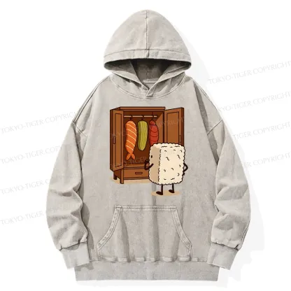 Tokyo-Tiger Sushi Pick Out Clothes Washed Hoodie