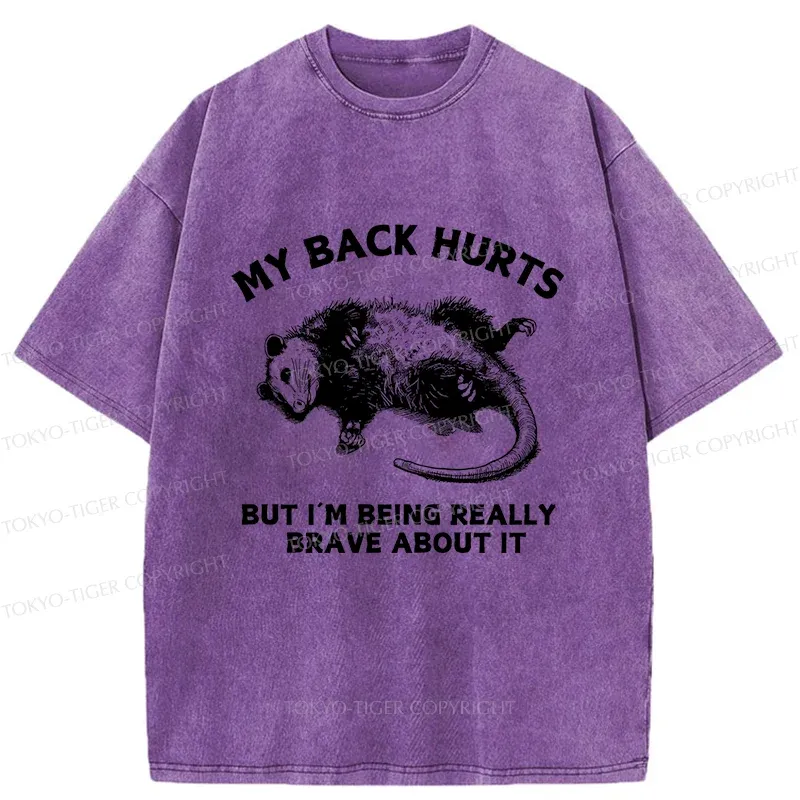 Tokyo-Tiger Opossum Lying Down Washed T-Shirt