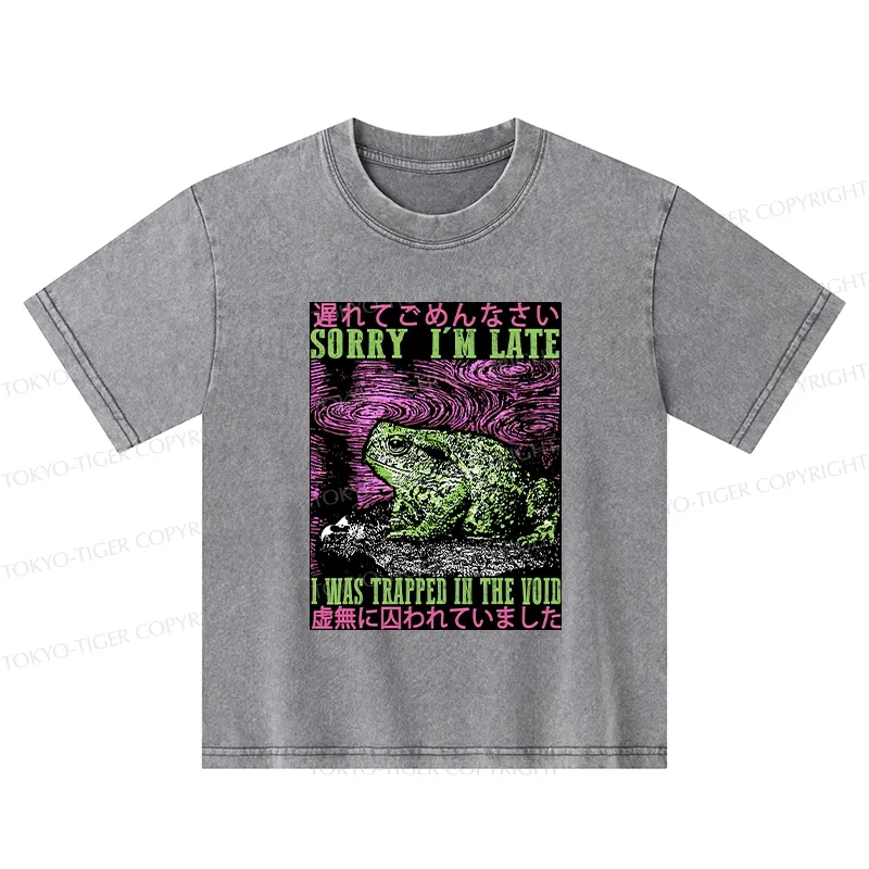 Tokyo-Tiger Frogs Trapped In The Void Kids Washed T-Shirt