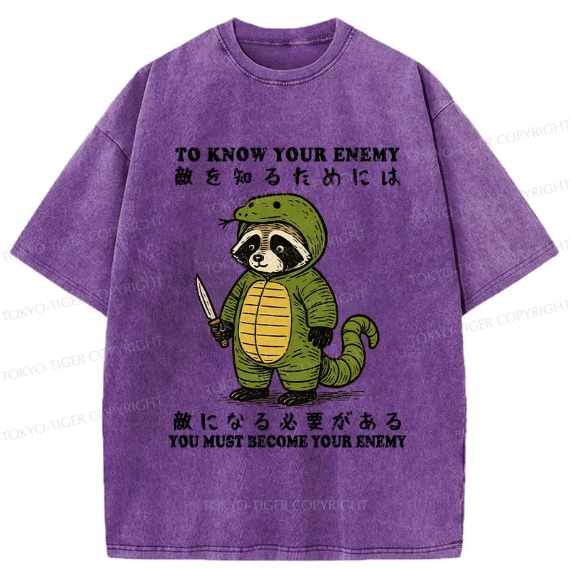 Tokyo-Tiger Raccoon Disguised As Enemy Washed T-Shirt