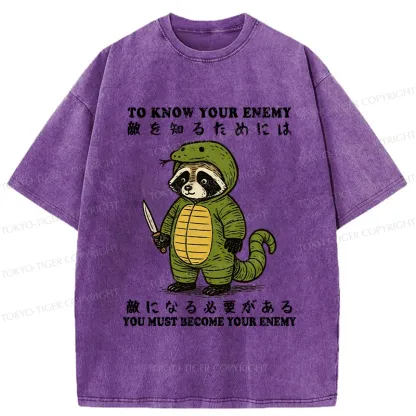Tokyo-Tiger Raccoon Disguised As Enemy Washed T-Shirt