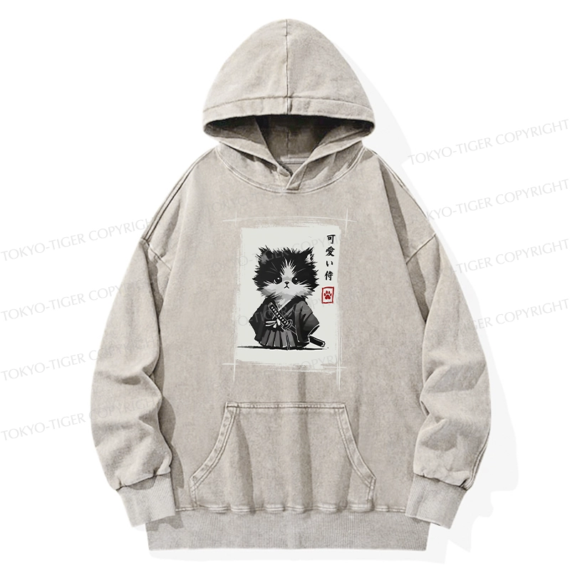 Tokyo-Tiger Kitten Samurai Washed Hoodie