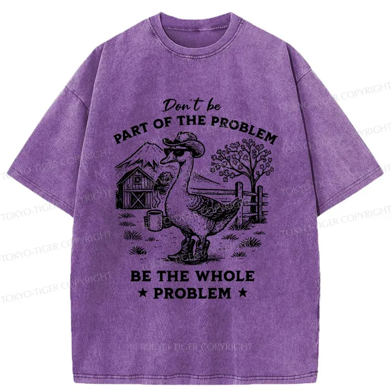 Tokyo-Tiger Silly Goose With Sunglasses Washed T-Shirt