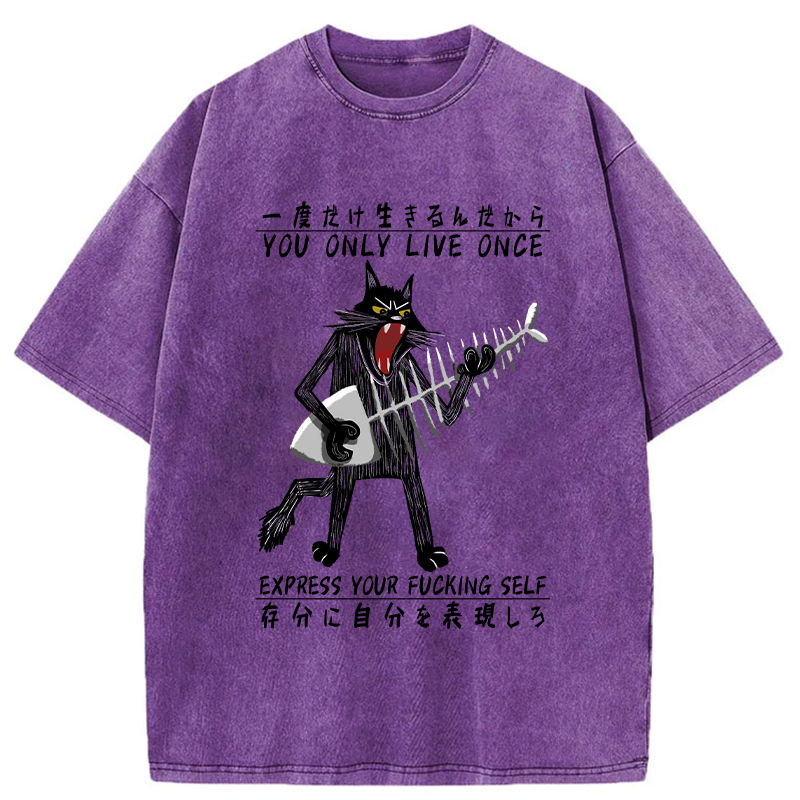 Tokyo-Tiger You Only Live Once Washed T-Shirt