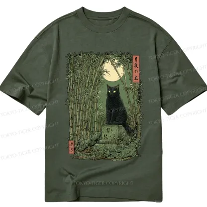 Tokyo-Tiger Black Cat In The Bamboo Forest Classic T-Shirt