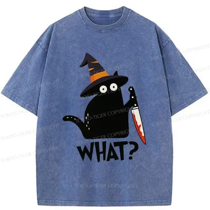 Tokyo-Tiger Halloween Back Cat Washed T-Shirt