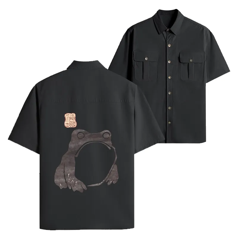 Tokyo-Tiger Matsumoto Hoji Woodblock Print Frog Work Shirt