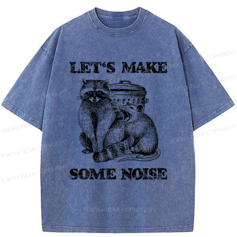 Tokyo-Tiger Noisy Raccoons And Possums Washed T-Shirt