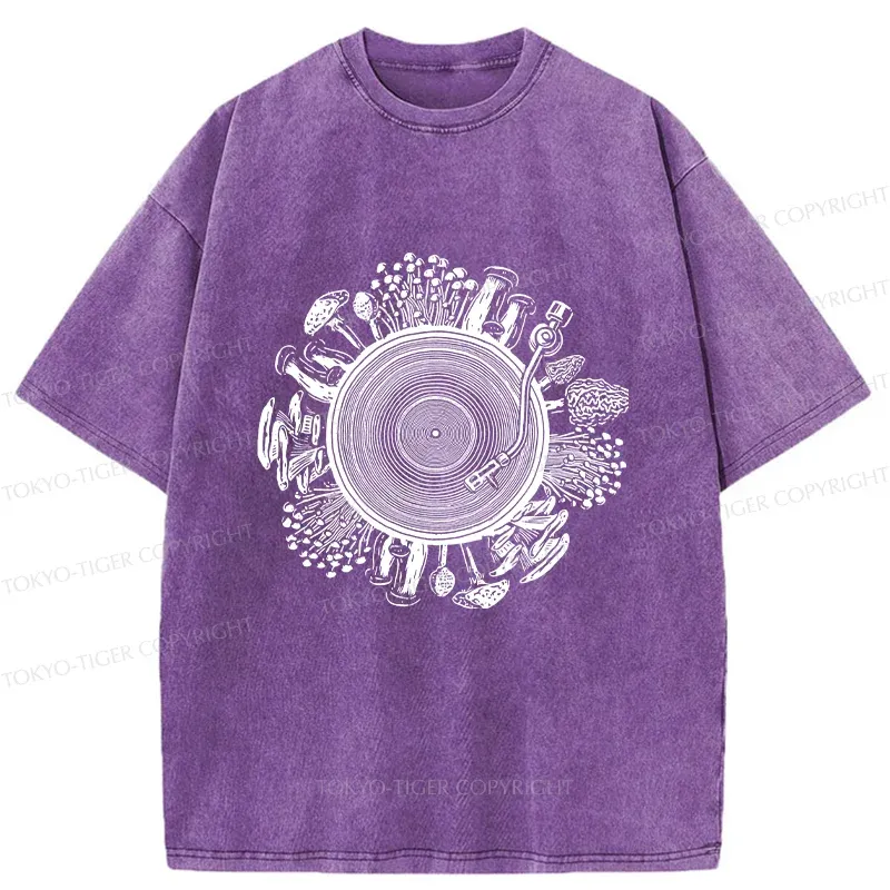 Tokyo-Tiger Plant Record Washed T-Shirt