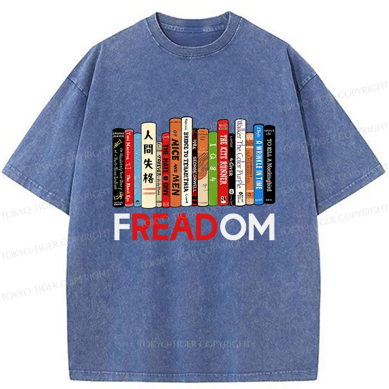 Tokyo-Tiger Freedom To Read Washed T-Shirt