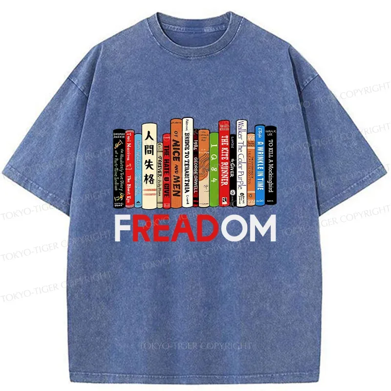 Tokyo-Tiger Freedom To Read Washed T-Shirt