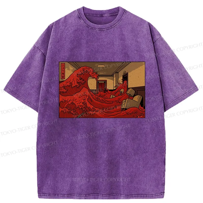Tokyo-Tiger The Great Wave Off Room 237 Washed T-Shirt