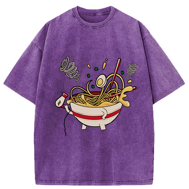 Tokyo-Tiger Ramen In The Wind Washed T-Shirt