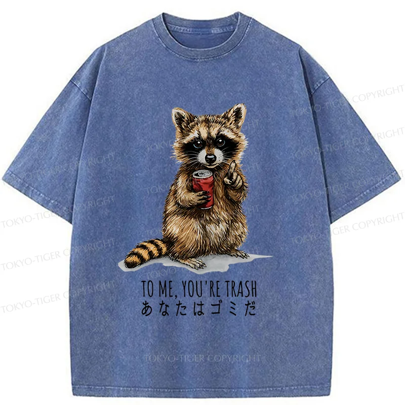 Tokyo-Tiger Raccoon's Favorite Trash Washed T-Shirt