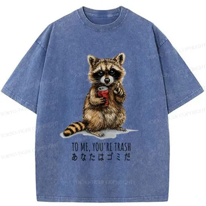 Tokyo-Tiger Raccoon's Favorite Trash Washed T-Shirt