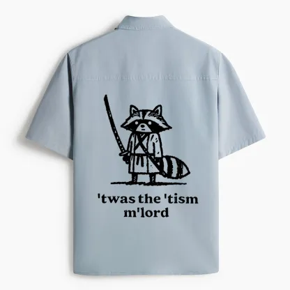 Tokyo-Tiger Focused Samurai Raccoon Work Shirt