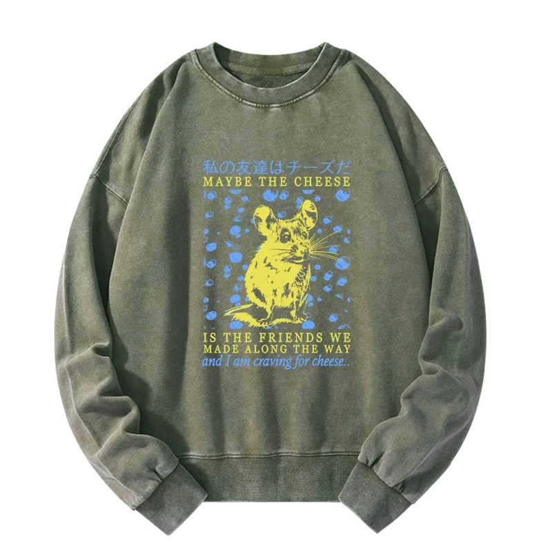 Tokyo-Tiger My Friend Is Cheese Washed Sweatshirt