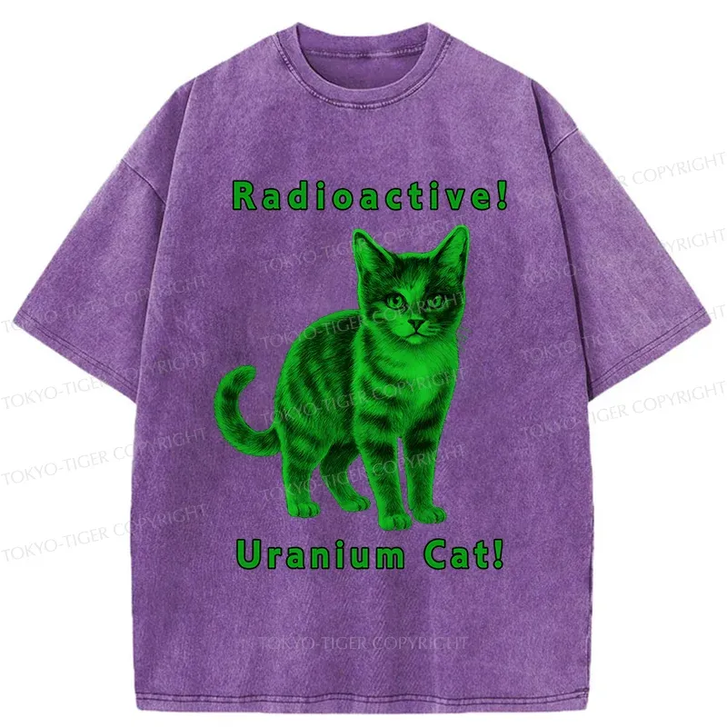 Tokyo-Tiger Green Pollution Cat Washed T-Shirt