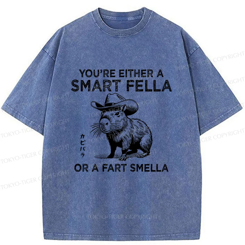 Tokyo-Tiger Smart Capybara Washed T-Shirt