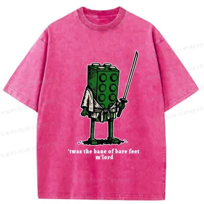 Tokyo-Tiger Funny Building Blocks Samurai Washed T-Shirt
