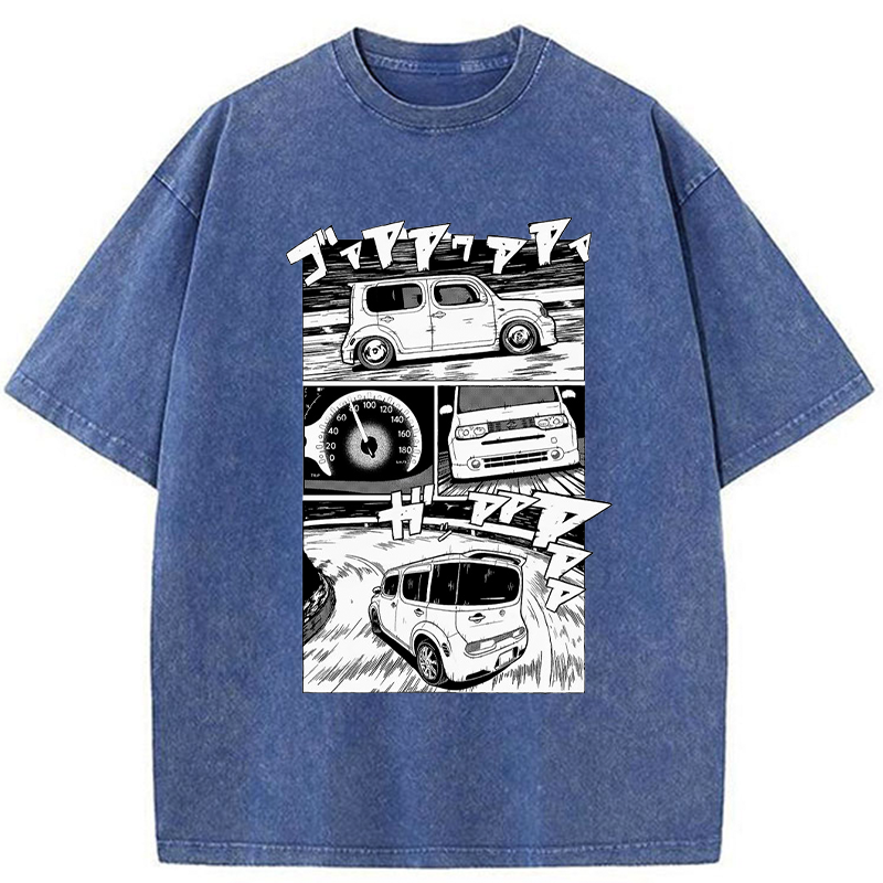 Tokyo-Tiger Japanese Nissan Cube Washed T-Shirt