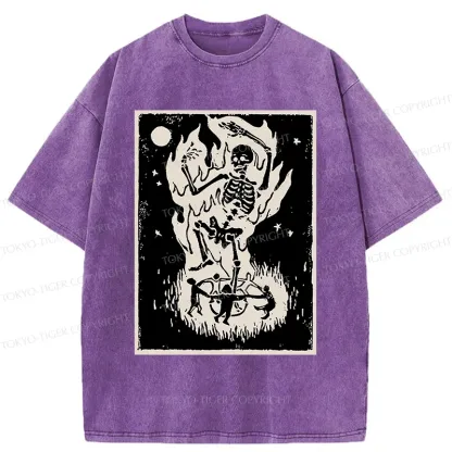 Tokyo-Tiger Summon Skeleton Washed T-Shirt