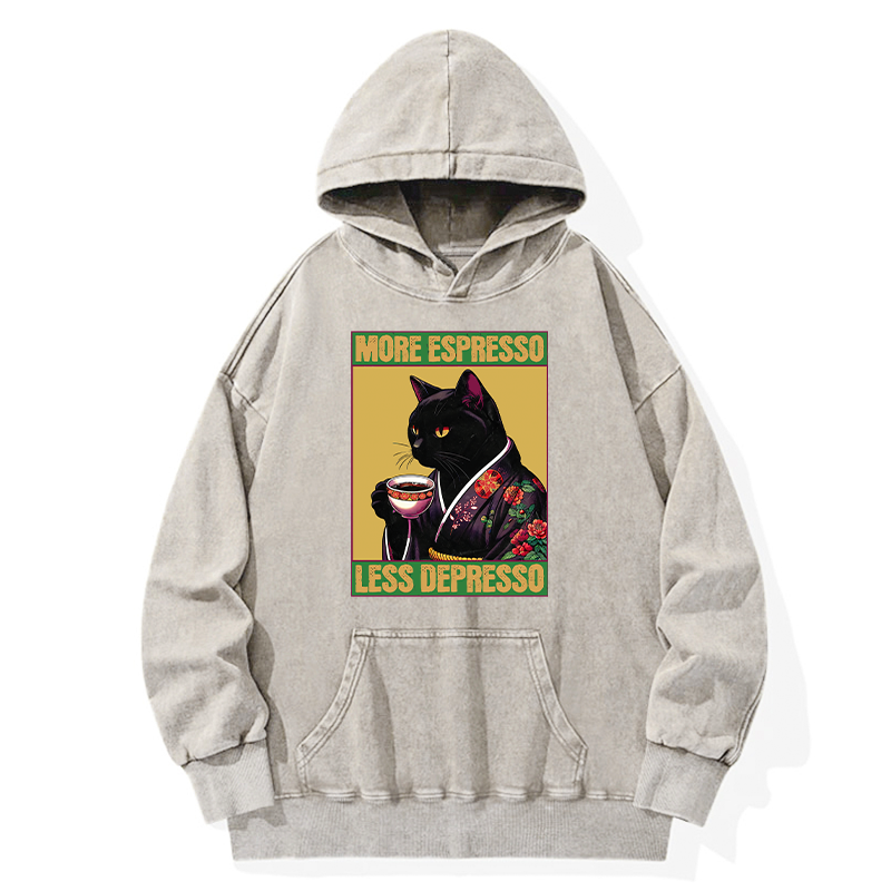 Tokyo-Tiger Up Caffeine Down Depression Washed Hoodie