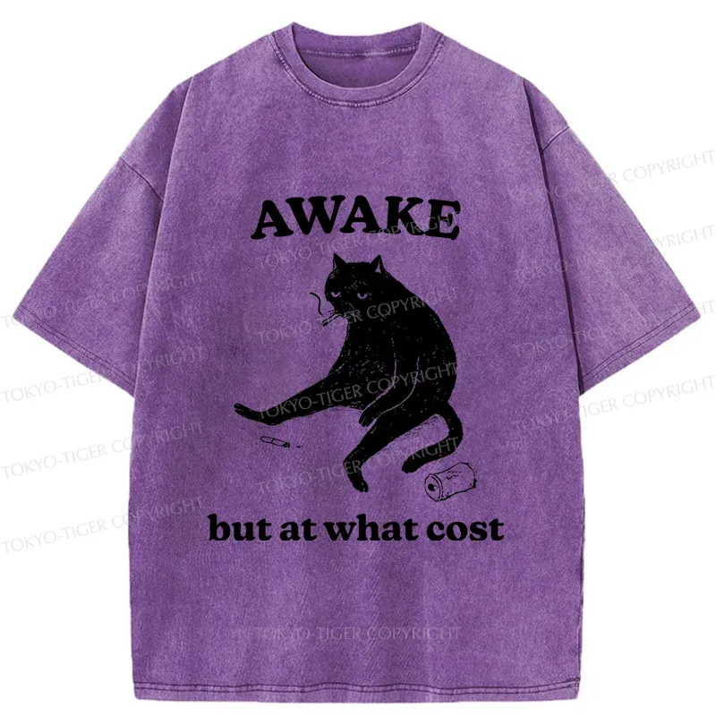 Tokyo-Tiger Decadent Smoking Cat Washed T-Shirt