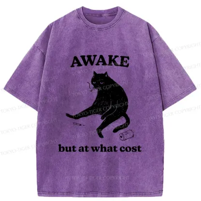 Tokyo-Tiger Decadent Smoking Cat Washed T-Shirt