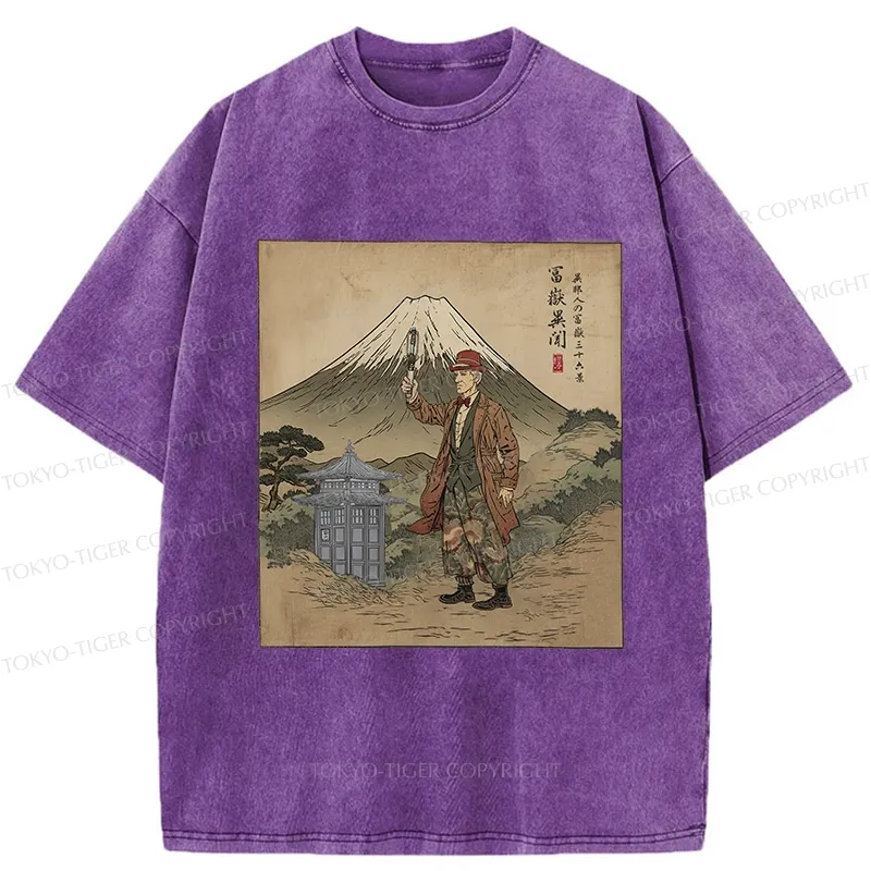 Tokyo-Tiger The Gentleman Who Encountered Mount Fuji Washed T-Shirt