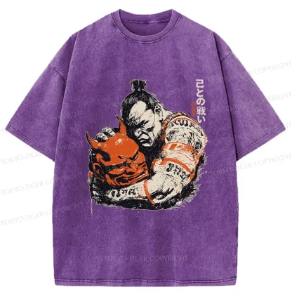 Tokyo-Tiger Battle With Oneself Washed T-Shirt