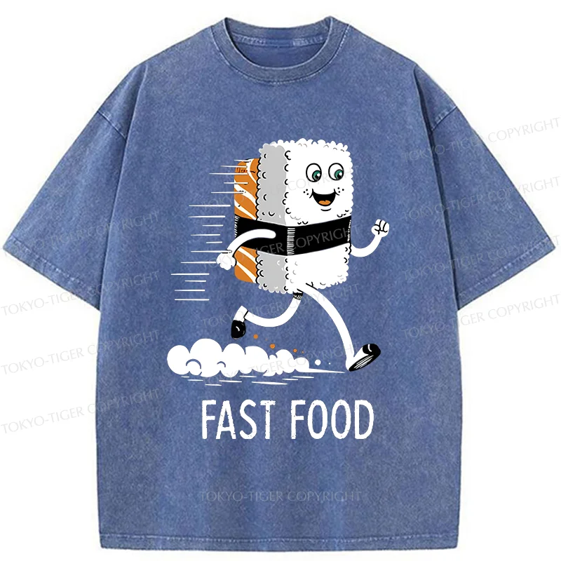 Tokyo-Tiger Running Sushi Washed T-Shirt