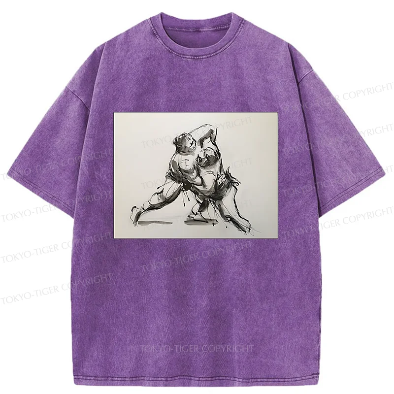 Tokyo-Tiger Sumo Sketch Washed T-Shirt