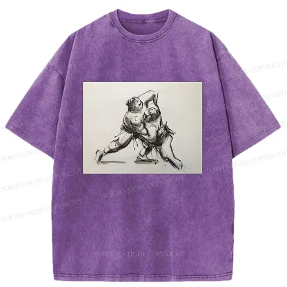 Tokyo-Tiger Sumo Sketch Washed T-Shirt