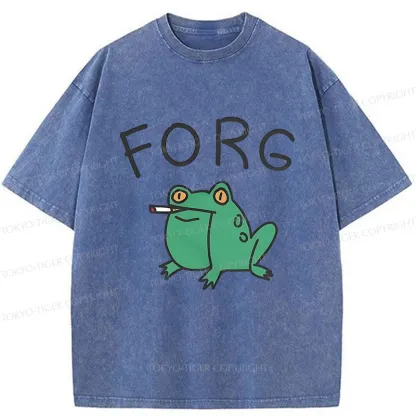 Tokyo-Tiger Smoking Frog Washed T-Shirt