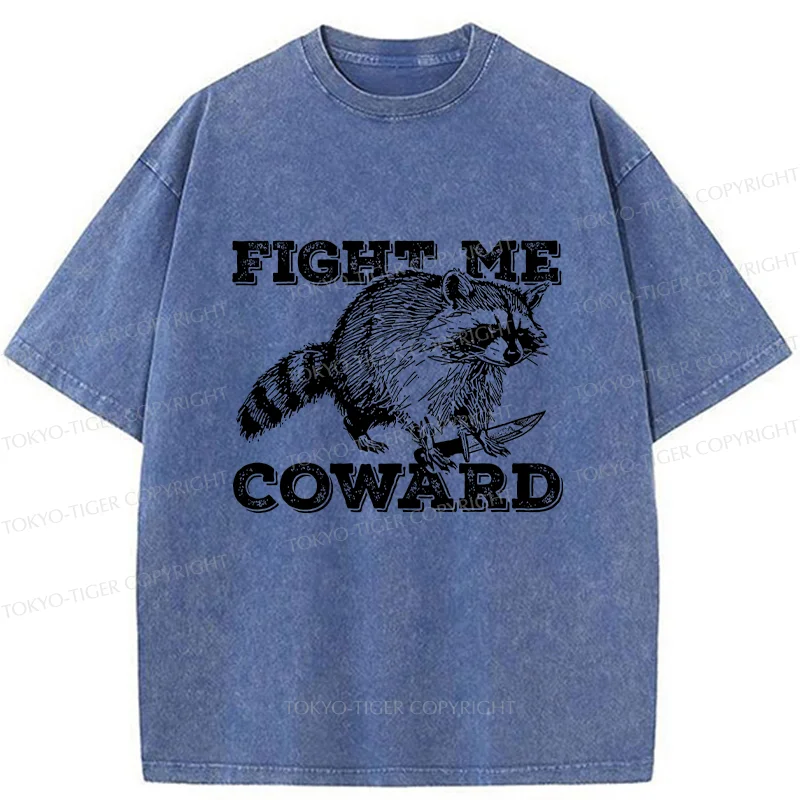 Tokyo-Tiger Raccoon With A Knife Washed T-Shirt